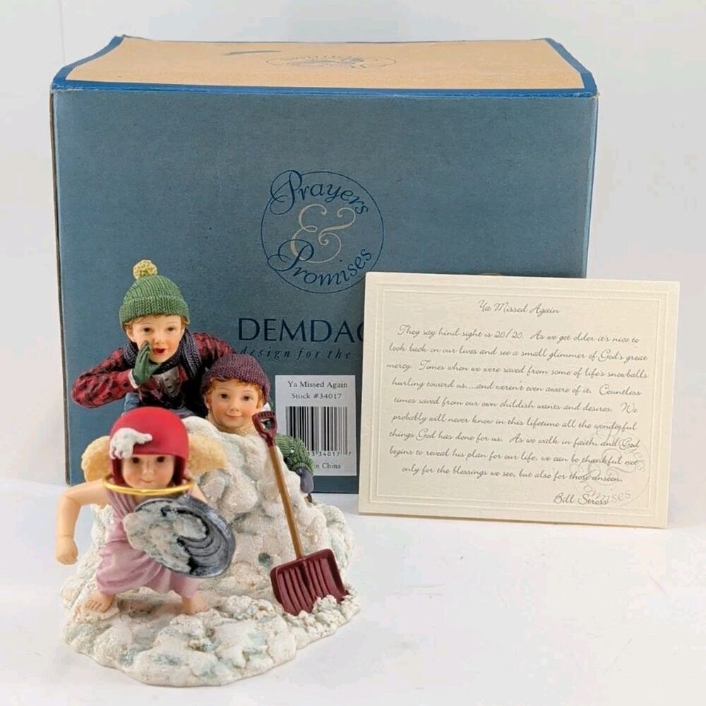 Demdaco Prayers & Promises Ya Missed Again Figurine Bill Stross 2002 34017 Box